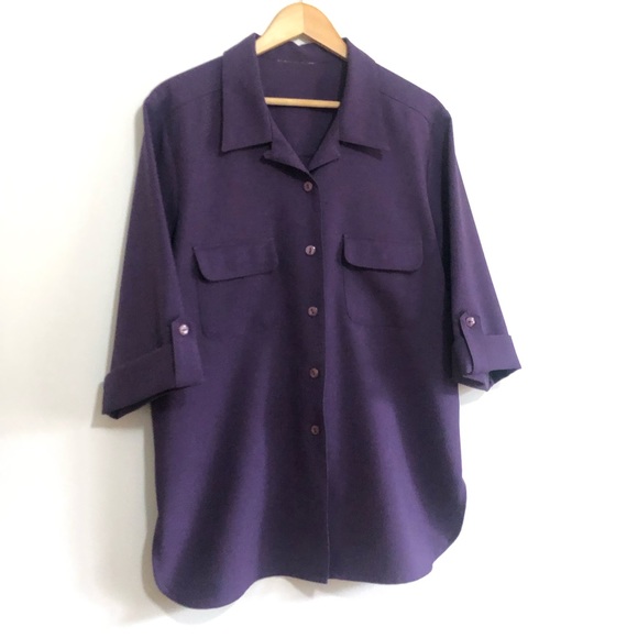 VTG Royal Purple Button-Up - Picture 1 of 5